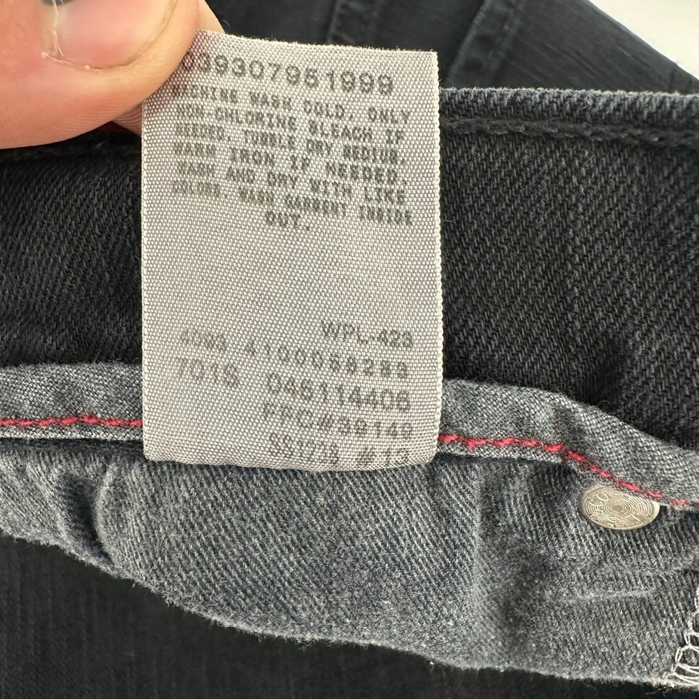 Levi's 511 Skinny Jeans Mens 33x30 Black Stretch Denim Mid Rise 5 Pockets Street - Picture 10 of 10